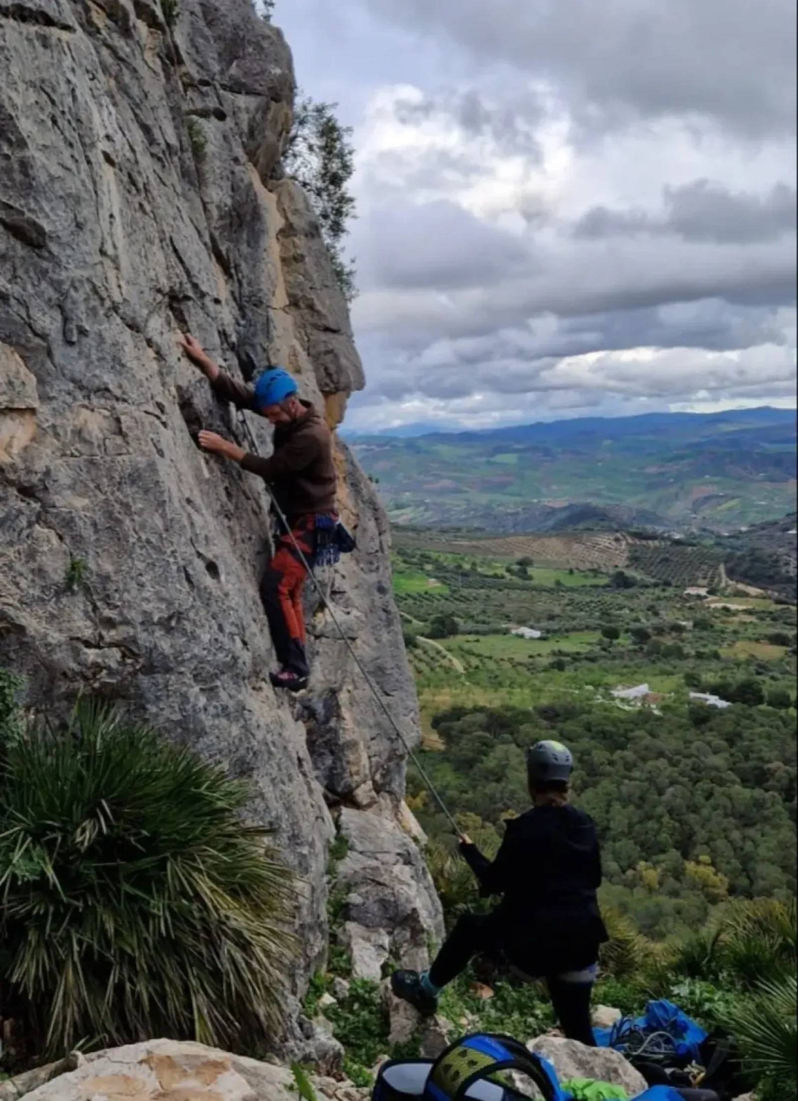 Climbing somewhere, probably spain!